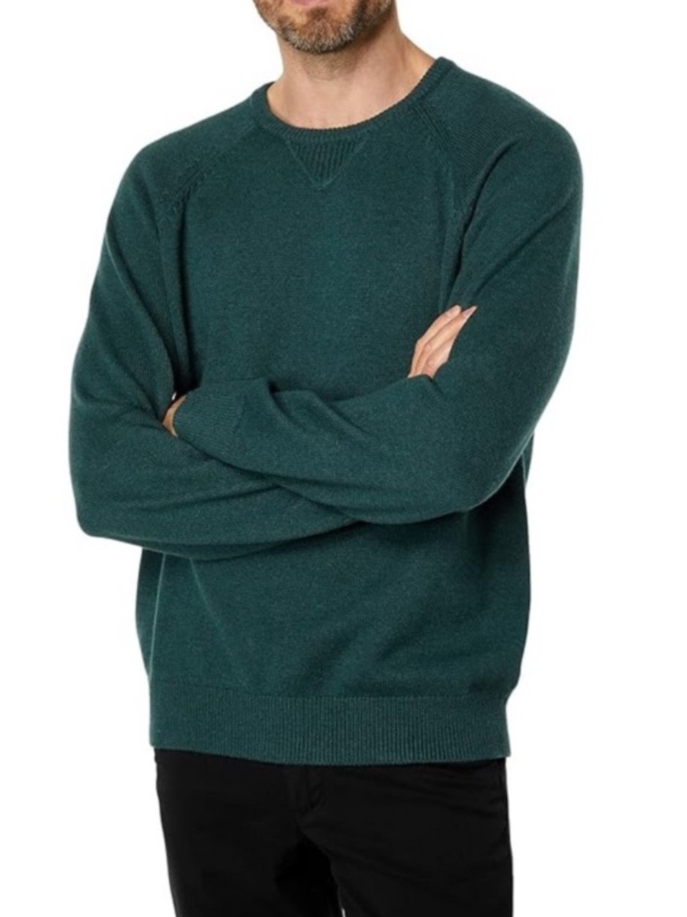 L.L. Bean Cotton Cashmere Men's Forest‎ Green Crewneck Sweater XL
